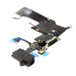Connecteur de charge / Micro / Jack pour iPhone 5 (A1428, A1429, A1442) (Noir)