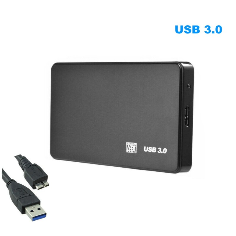 Boîtier Disque Dur Externe 2.5 " Coque USB 3.0 vers SATA Pour HDD SSD Avec câble