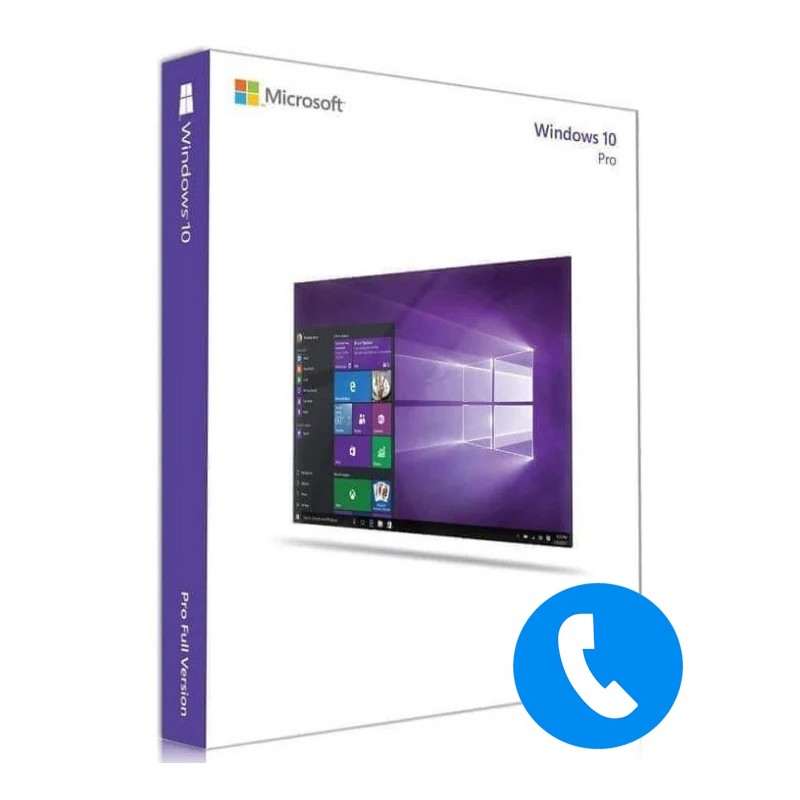 License Windows 10 Pro - Clé Activation par Téléphone - 32 / 64 Bits